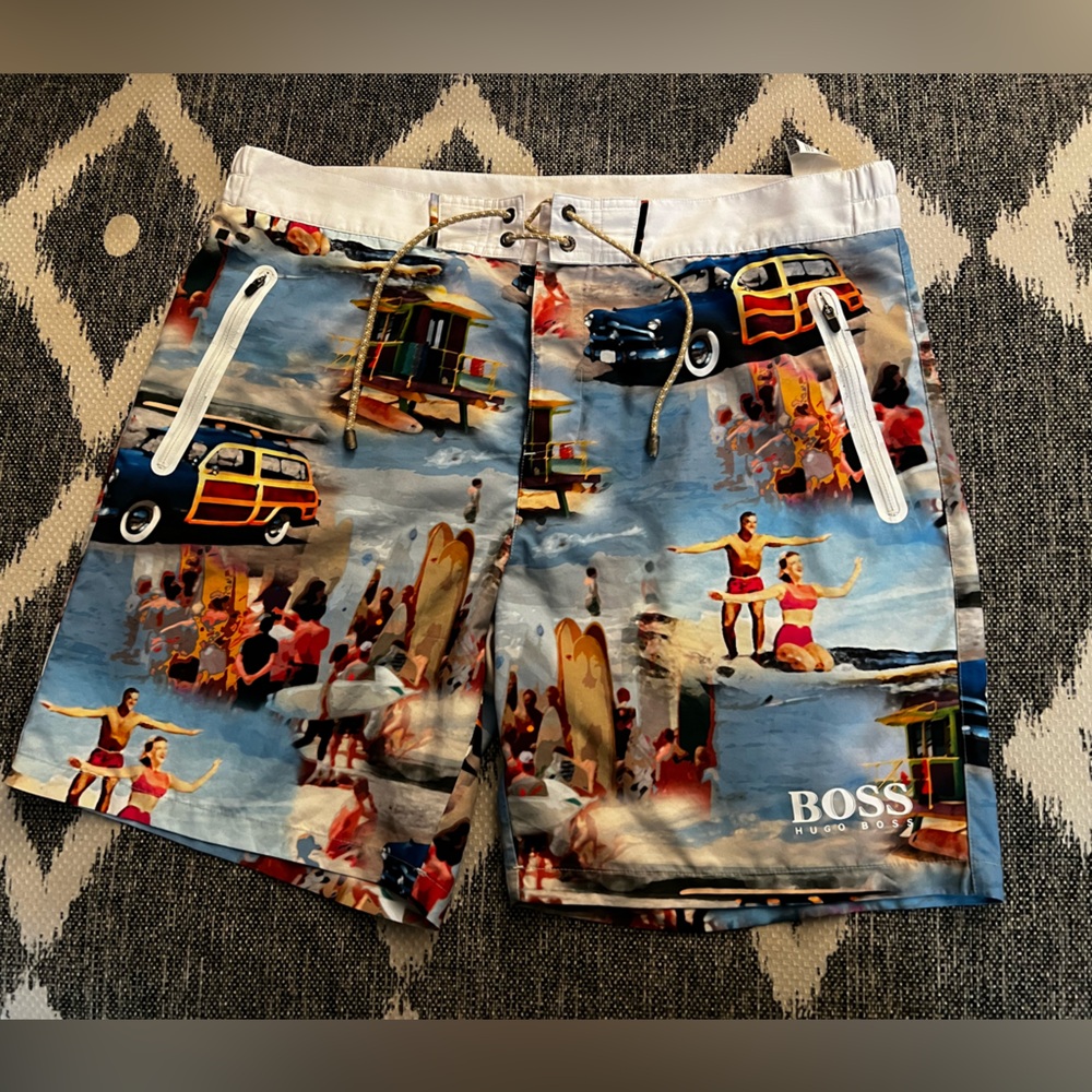 BOSS Surf Print Swim Shorts